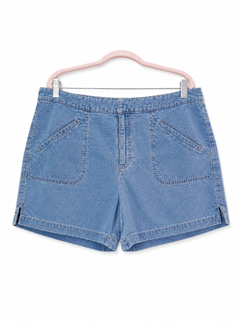 Vintage Liz Claiborne Lizwear Denim Shorts Size 16 Light Blue High Rise Cuffed